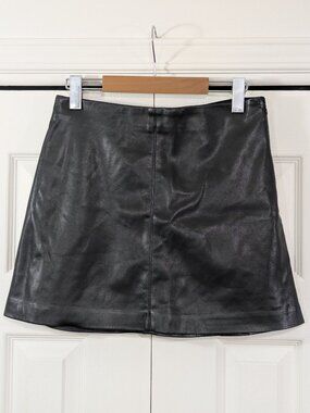 Dynamite Faux Leather Black Mini Skirt